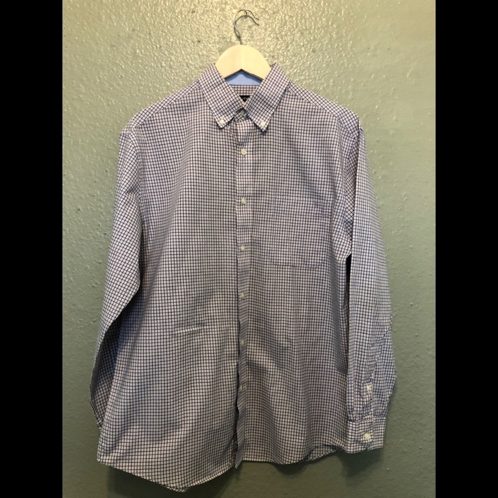 Blue and yellow nautica button down shirt